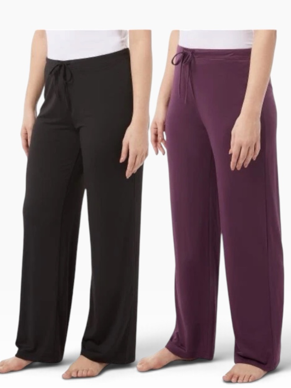 32 Degrees Cool Sleep Pants NWT | Large • 2‑Pack • Black & Plum Lounge Pants - Picture 3 of 6